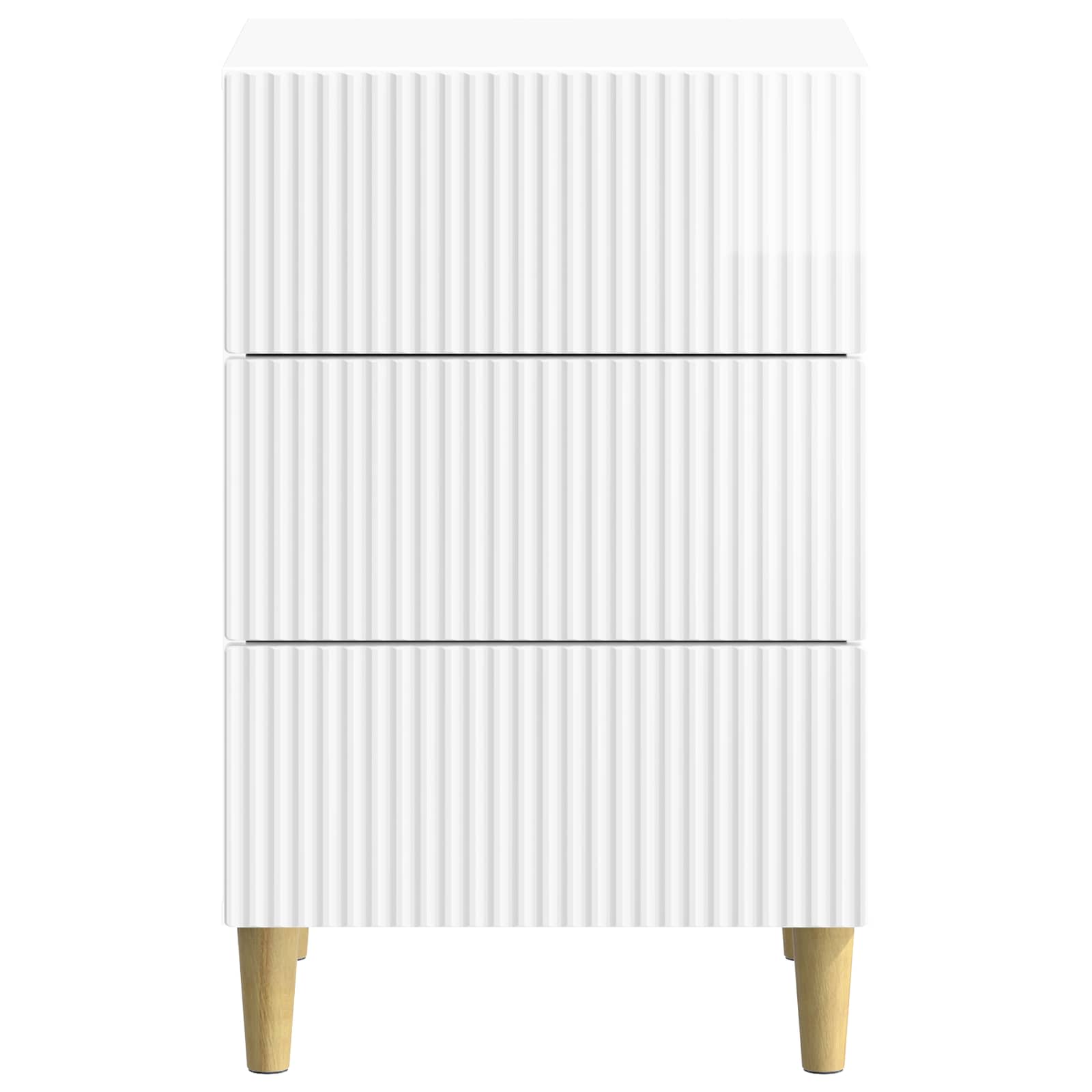 Nachtkastje Hoogglans Wit 43 x 41 x 66,5 cm Bewerkt hout