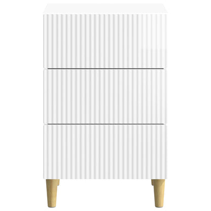 Nachtkastje Hoogglans Wit 43 x 41 x 66,5 cm Bewerkt hout