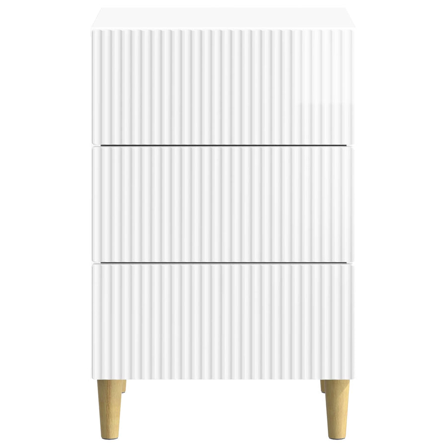 Nachtkastje Hoogglans Wit 43 x 41 x 66,5 cm Bewerkt hout