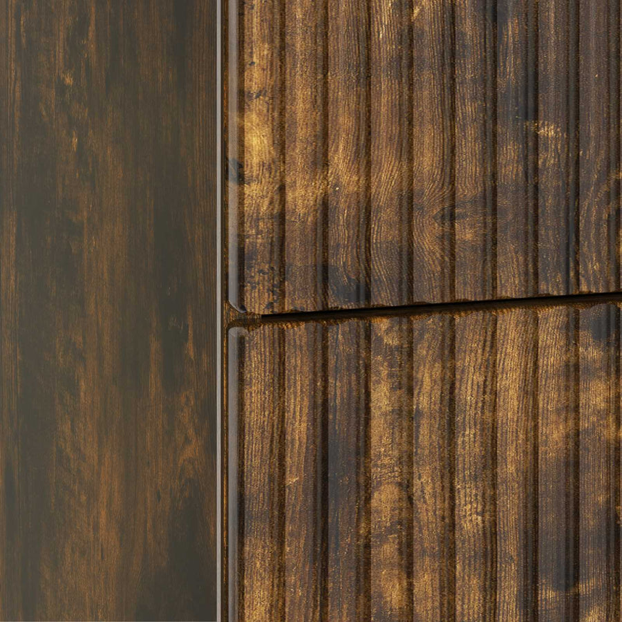 Nachtkastje Gerookt eiken 43 x 41 x 66,5 cm Bewerkt hout