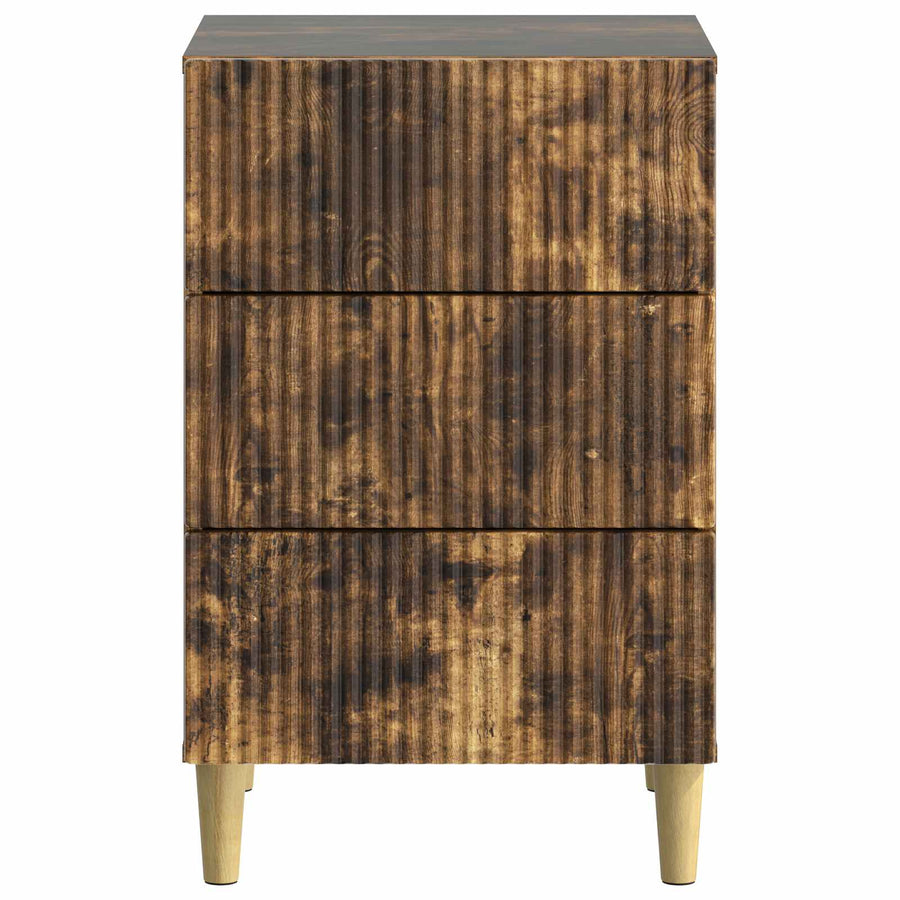 Nachtkastje Gerookt eiken 43 x 41 x 66,5 cm Bewerkt hout