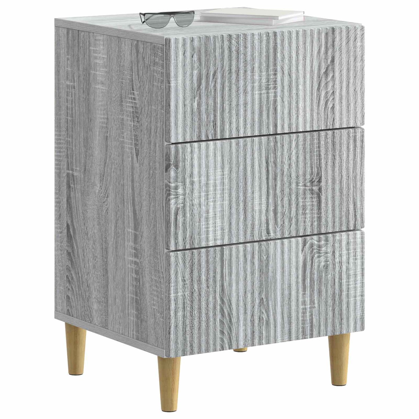 Nachtkastje Grijs sonoma 43 x 41 x 66,5 cm Bewerkt hout