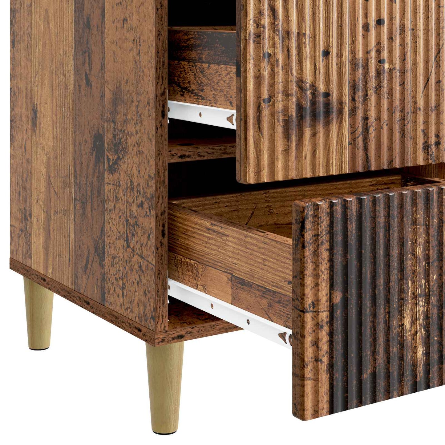 Nachtkastje met lade Oud hout 43 x 41 x 66,5 cm Bewerkt hout