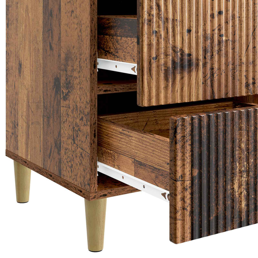Nachtkastje met lade Oud hout 43 x 41 x 66,5 cm Bewerkt hout