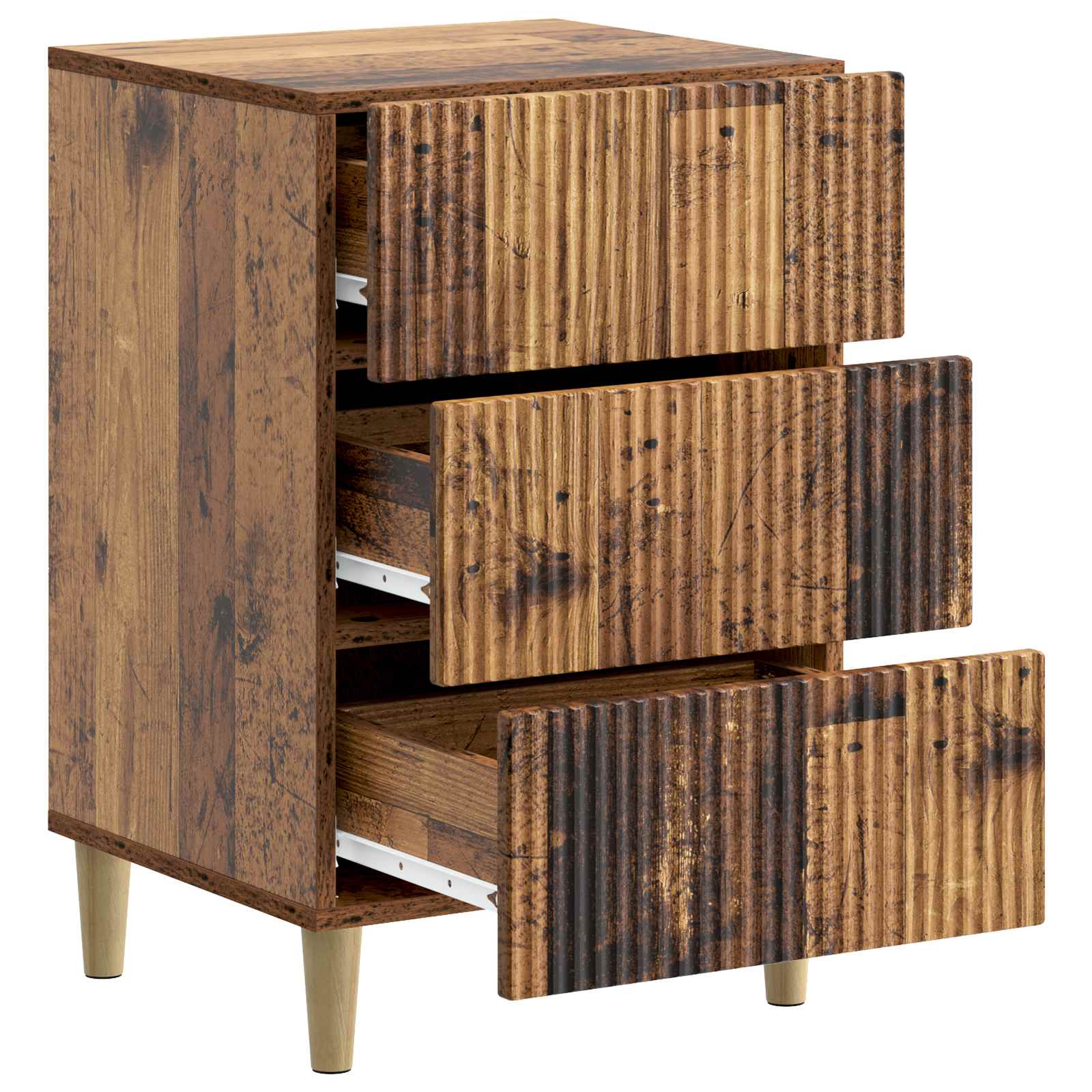Nachtkastje met lade Oud hout 43 x 41 x 66,5 cm Bewerkt hout