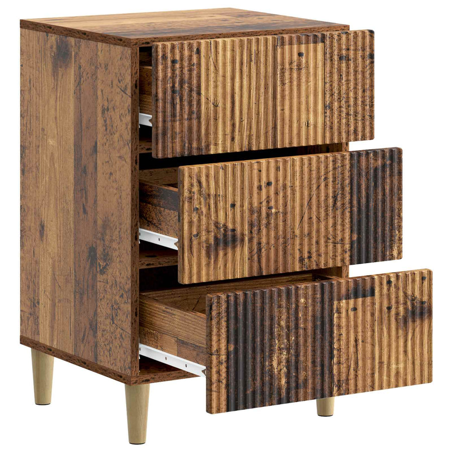Nachtkastje met lade Oud hout 43 x 41 x 66,5 cm Bewerkt hout