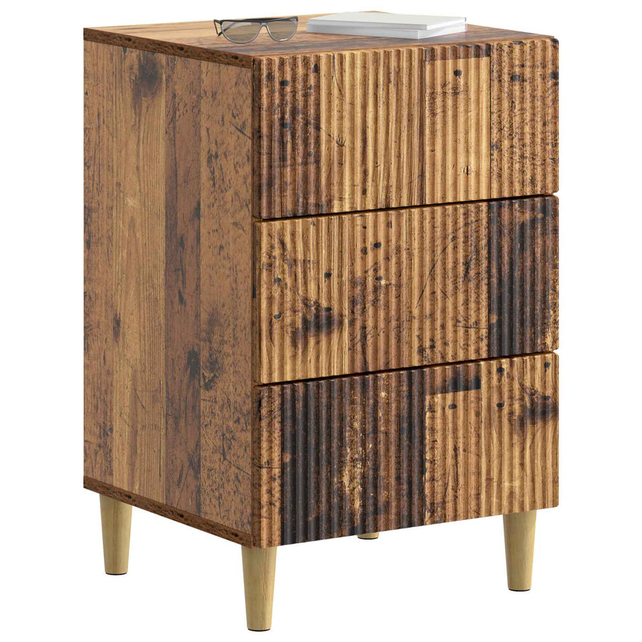 Nachtkastje met lade Oud hout 43 x 41 x 66,5 cm Bewerkt hout