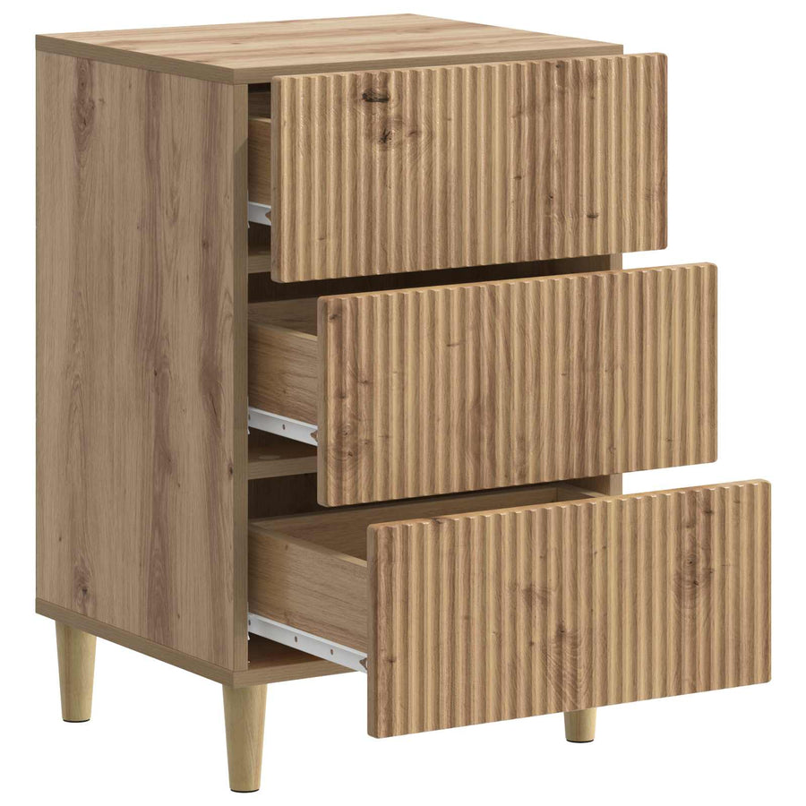 Nachtkastje Artisanaal eiken 43 x 41 x 66,5 cm Bewerkt hout