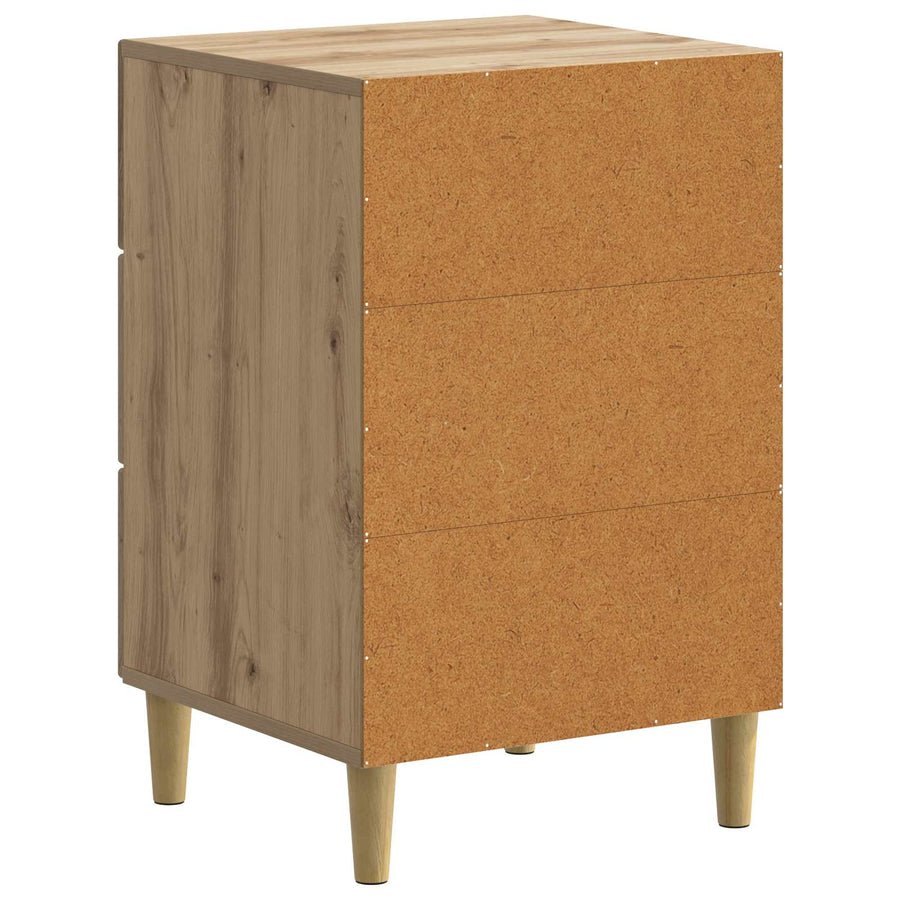 Nachtkastje Artisanaal eiken 43 x 41 x 66,5 cm Bewerkt hout