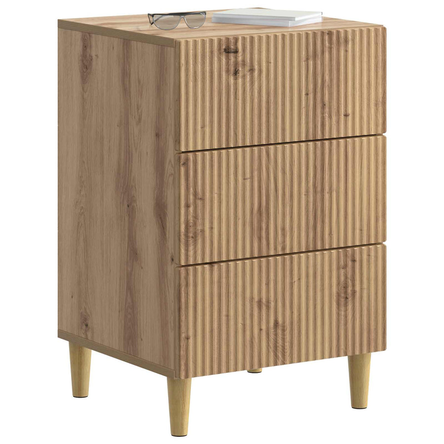 Nachtkastje Artisanaal eiken 43 x 41 x 66,5 cm Bewerkt hout