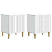 Nachtkastje 2 stuks bewerkt hout 43x34,5x50 cm wit