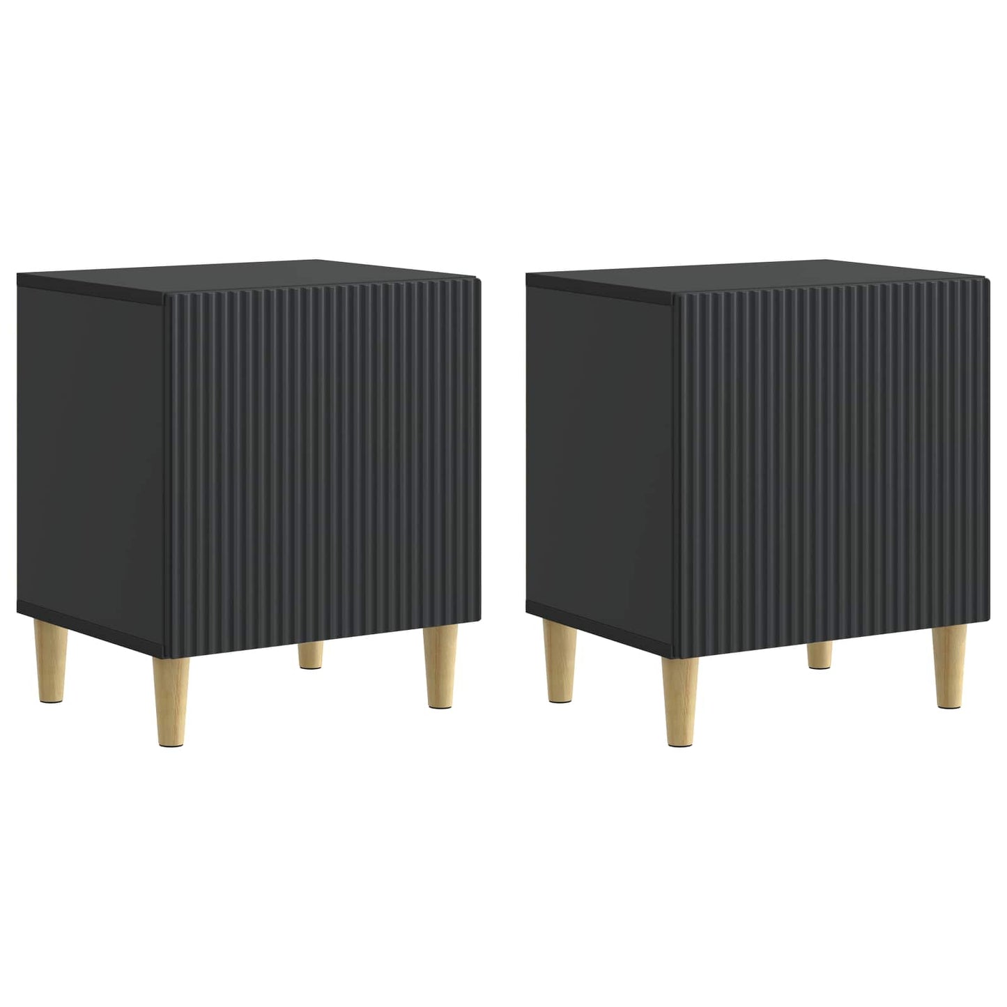 Nachtkastje 2 pcs Zwart 43 x 34,5 x 50 cm Bewerkt hout