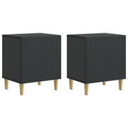 Nachtkastje 2 stuks zwart 43x34,5x50 cm bewerkt hout