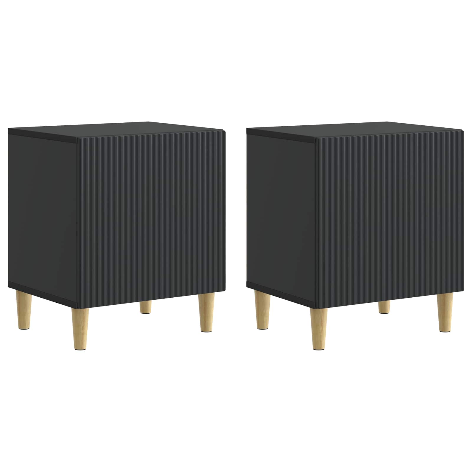 Nachtkastje 2 pcs Zwart 43 x 34,5 x 50 cm Bewerkt hout