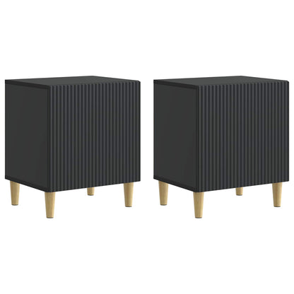 Nachtkastje 2 pcs Zwart 43 x 34,5 x 50 cm Bewerkt hout