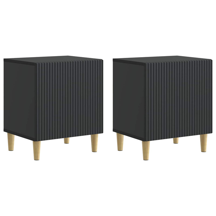 Nachtkastje 2 pcs Zwart 43 x 34,5 x 50 cm Bewerkt hout