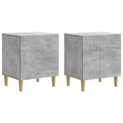 Nachtkastje 2 stuks betongrijs 43x34,5x50 cm bewerkt hout