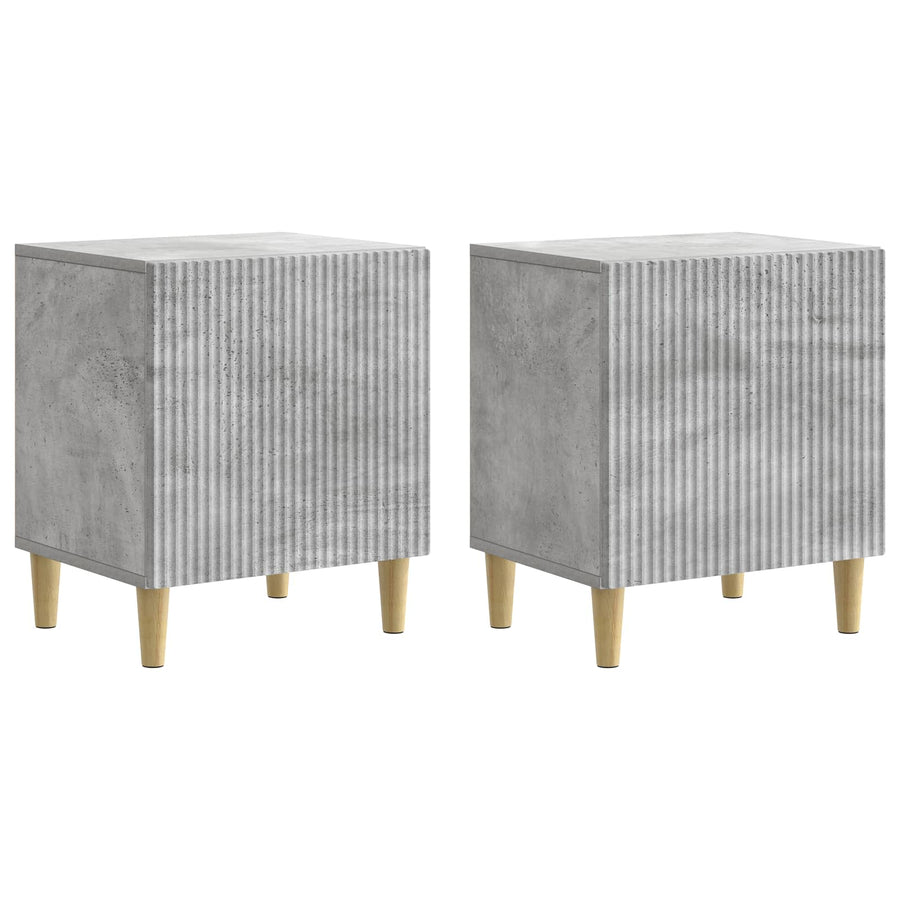 Nachtkastje 2 pcs Betongrijs 43 x 34,5 x 50 cm Bewerkt hout