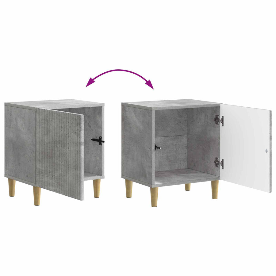 Nachtkastje 2 pcs Betongrijs 43 x 34,5 x 50 cm Bewerkt hout