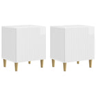 Nachtkastje 2 stuks hoogglans wit 43x34,5x50 cm