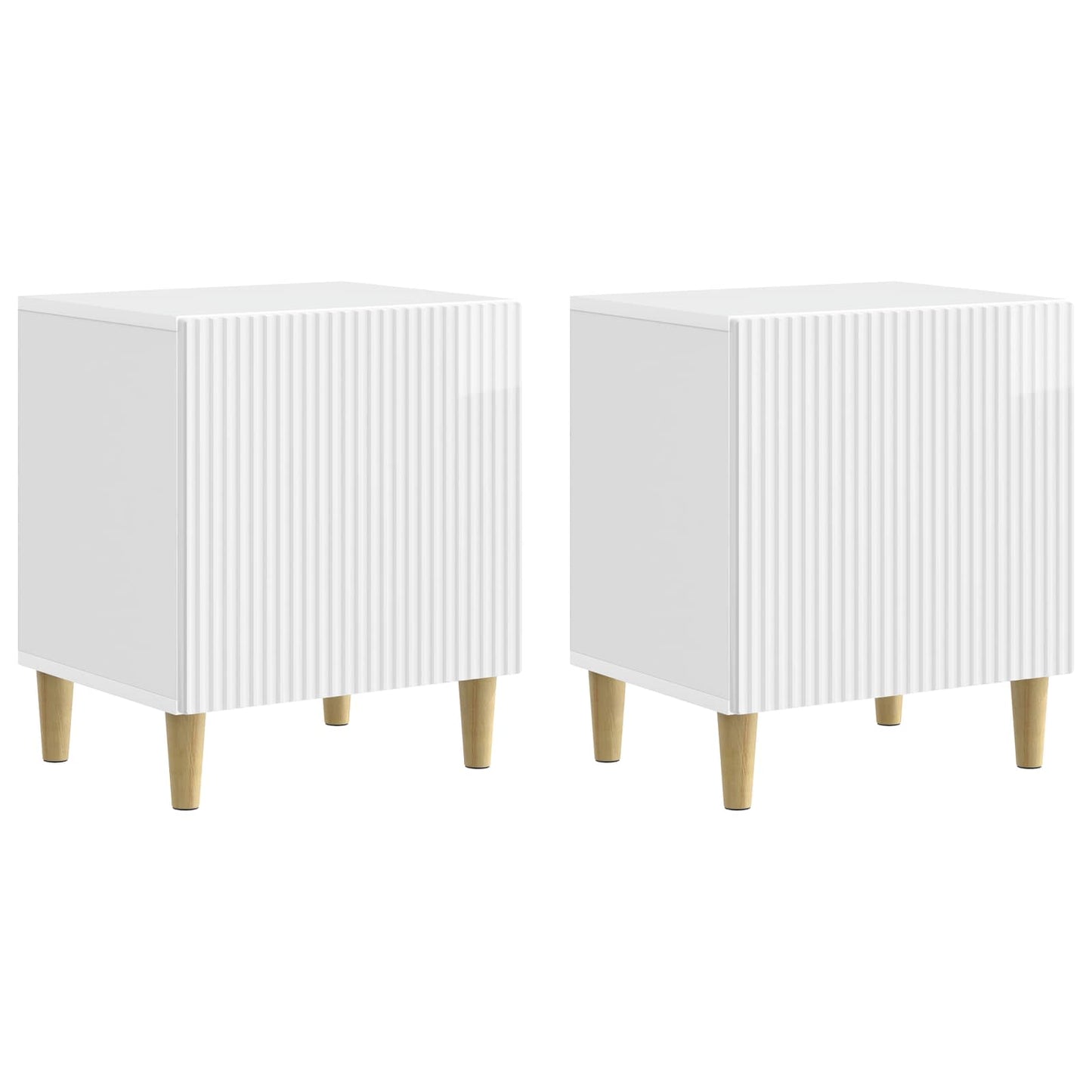 Nachtkastje 2 pcs Hoogglans Wit 43 x 34,5 x 50 cm Bewerkt hout