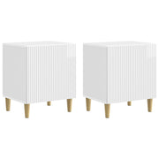 Nachtkastje 2 stuks hoogglans wit 43x34,5x50 cm
