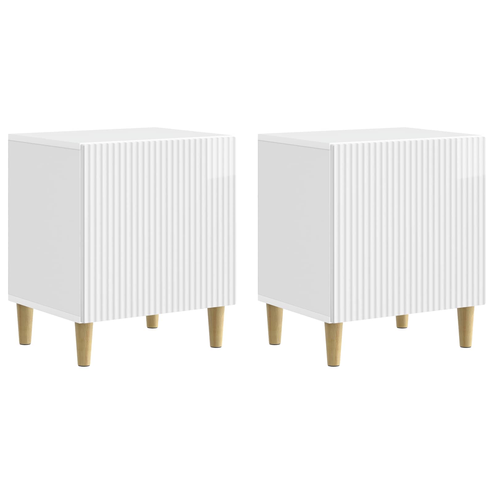 Nachtkastje 2 pcs Hoogglans Wit 43 x 34,5 x 50 cm Bewerkt hout