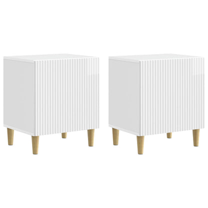 Nachtkastje 2 pcs Hoogglans Wit 43 x 34,5 x 50 cm Bewerkt hout