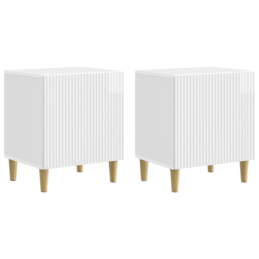 Nachtkastje 2 pcs Hoogglans Wit 43 x 34,5 x 50 cm Bewerkt hout