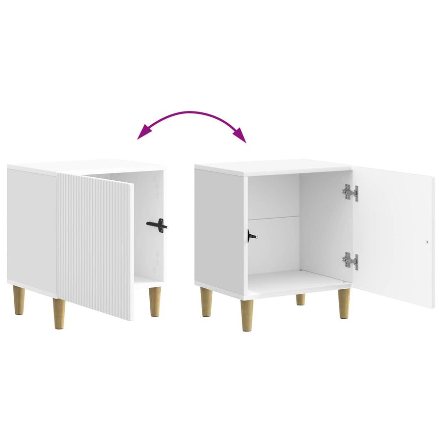 Nachtkastje 2 pcs Hoogglans Wit 43 x 34,5 x 50 cm Bewerkt hout