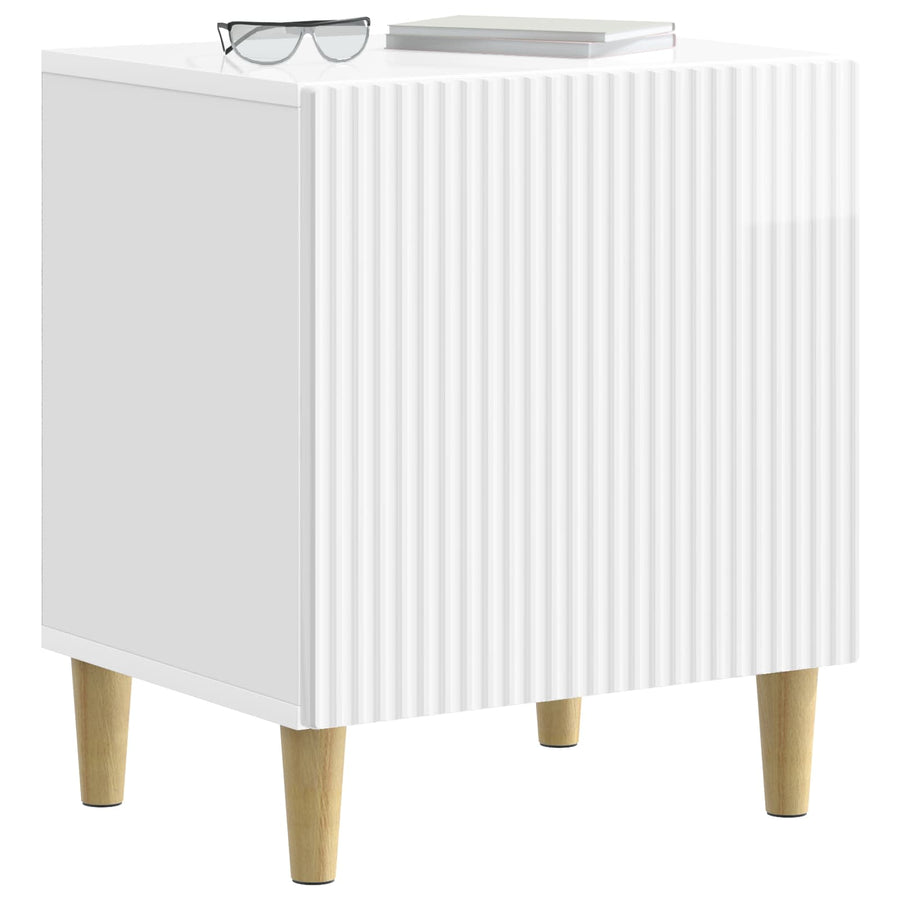Nachtkastje 2 pcs Hoogglans Wit 43 x 34,5 x 50 cm Bewerkt hout
