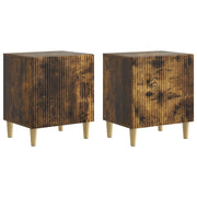 Nachtkastje 2 stuks gerookt eiken 43x34,5x50 cm