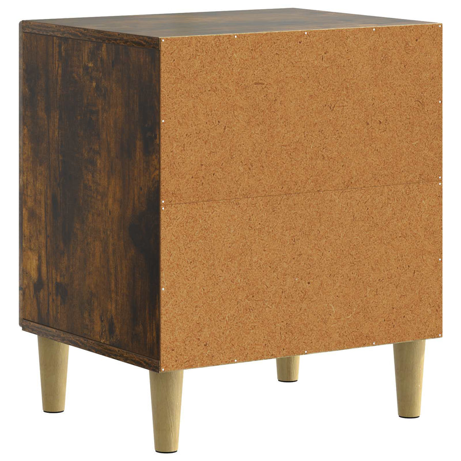 Nachtkastje 2 pcs Gerookt eiken 43 x 34,5 x 50 cm Bewerkt hout
