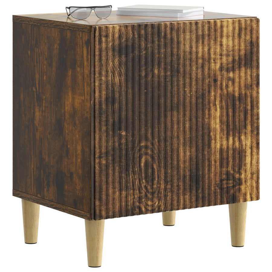 Nachtkastje 2 pcs Gerookt eiken 43 x 34,5 x 50 cm Bewerkt hout