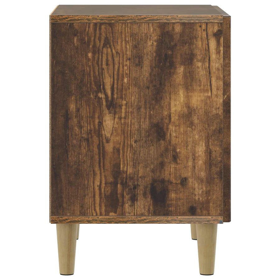 Nachtkastje 2 pcs Gerookt eiken 43 x 34,5 x 50 cm Bewerkt hout
