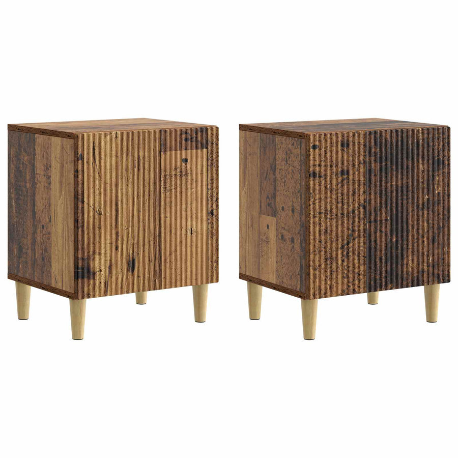 Nachtkastje 2 pcs Oud hout 43 x 34,5 x 50 cm Bewerkt hout
