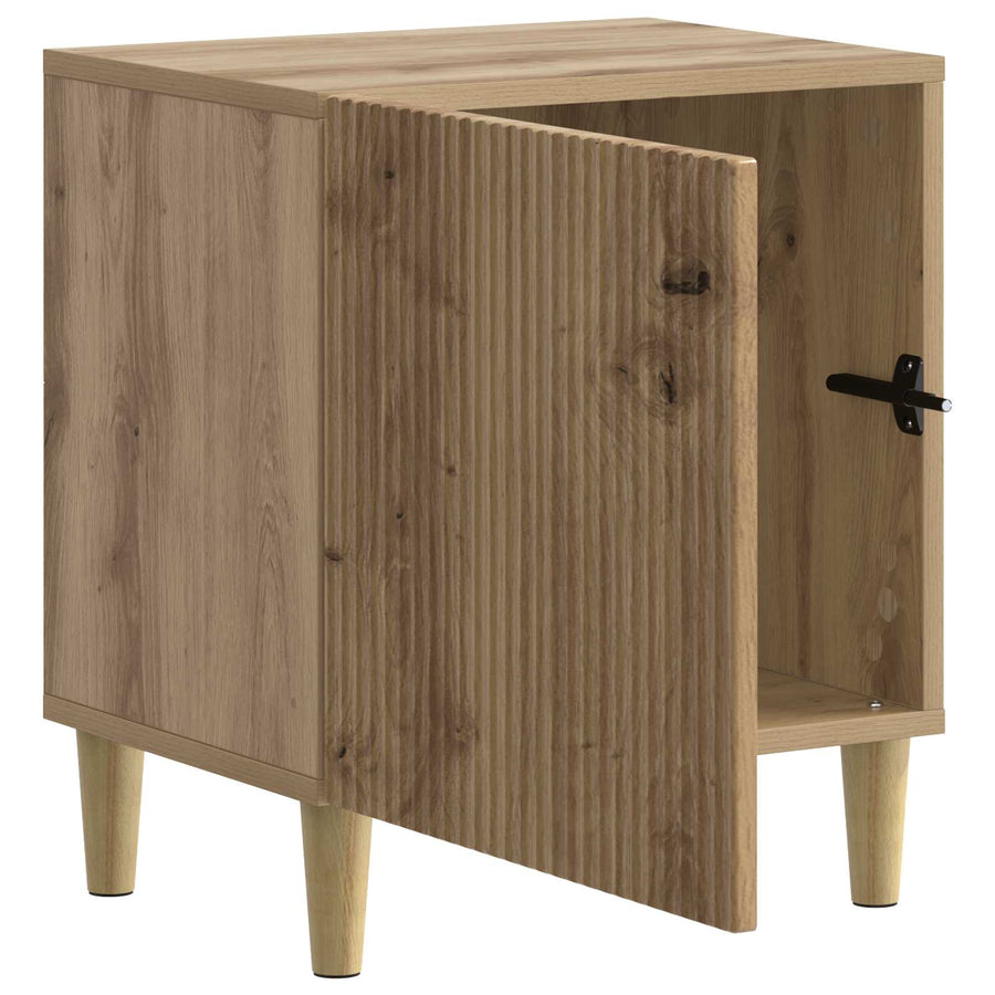 Nachtkastje Artisanaal eiken 43 x 34,5 x 50 cm Bewerkt hout