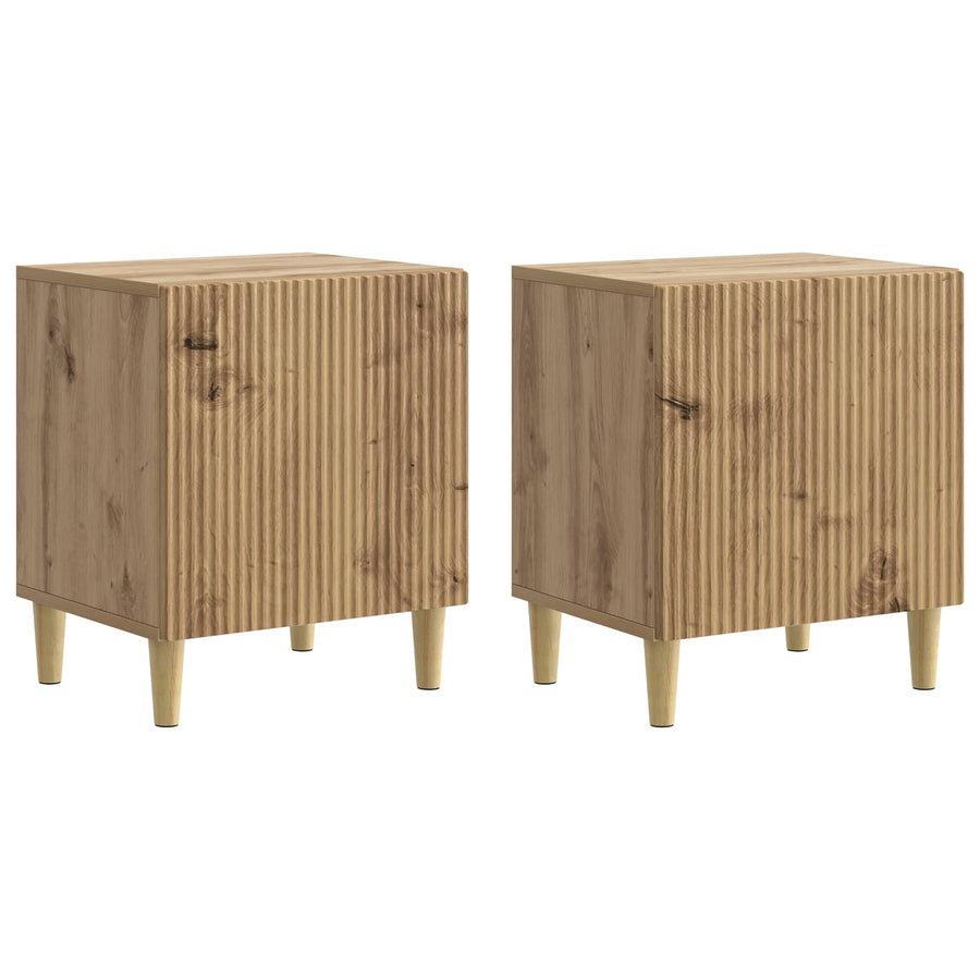 Nachtkastje 2 pcs Artisanaal eiken 43 x 34,5 x 50 cm