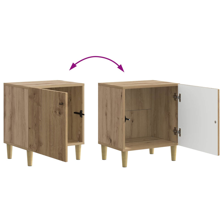 Nachtkastje 2 pcs Artisanaal eiken 43 x 34,5 x 50 cm