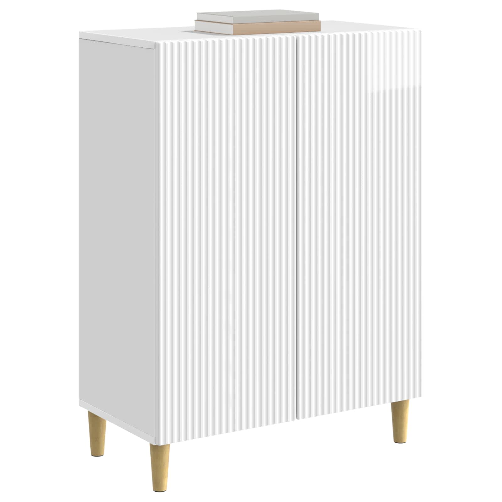 Dressoir Hoogglans Wit 66 x 34,5 x 90 cm Bewerkt hout
