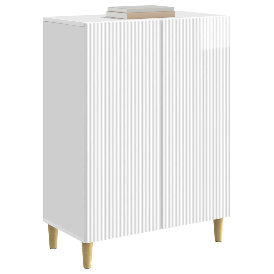 Dressoir Hoogglans Wit 66 x 34,5 x 90 cm Bewerkt hout