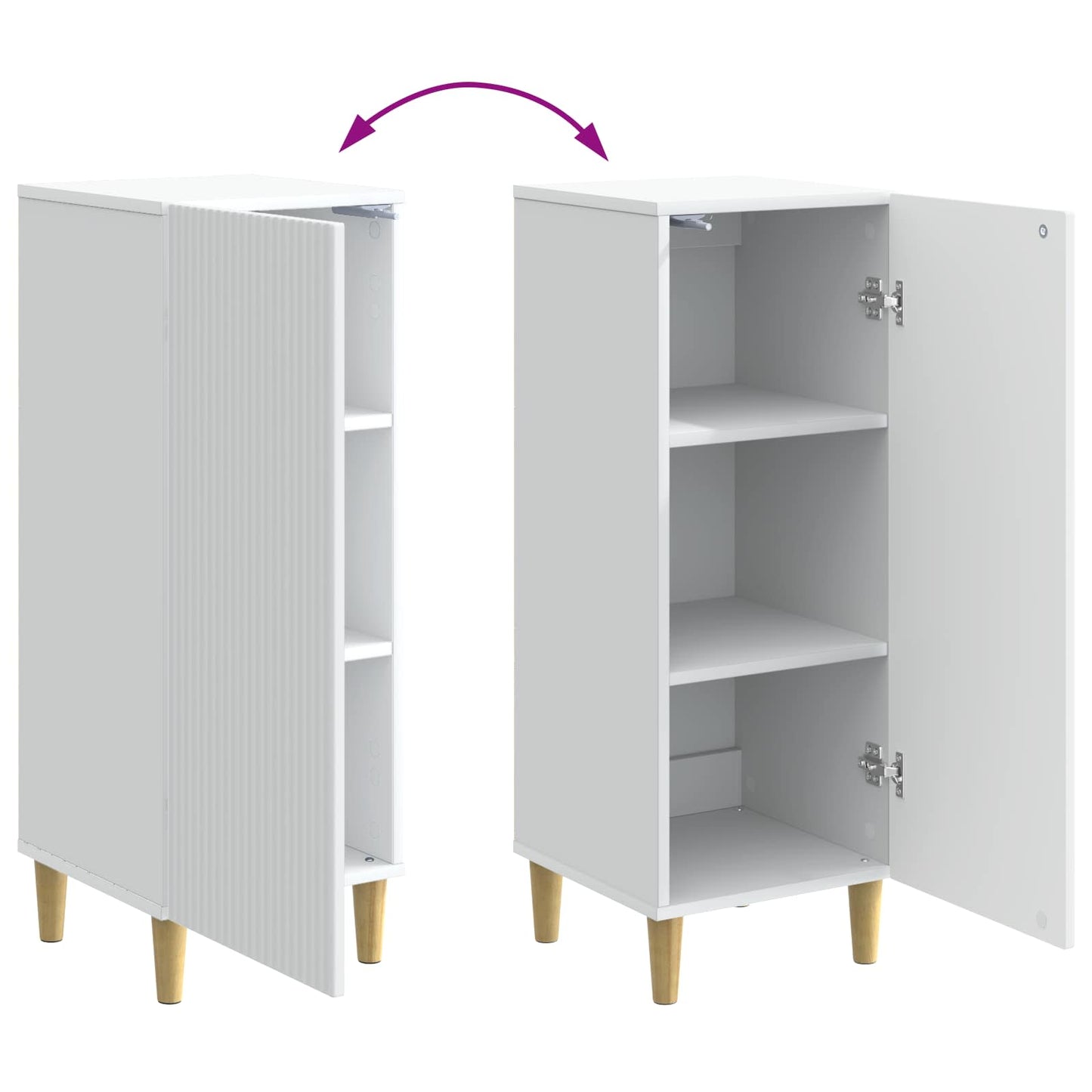 Dressoir Wit 33 x 34,5 x 90 cm Bewerkt hout