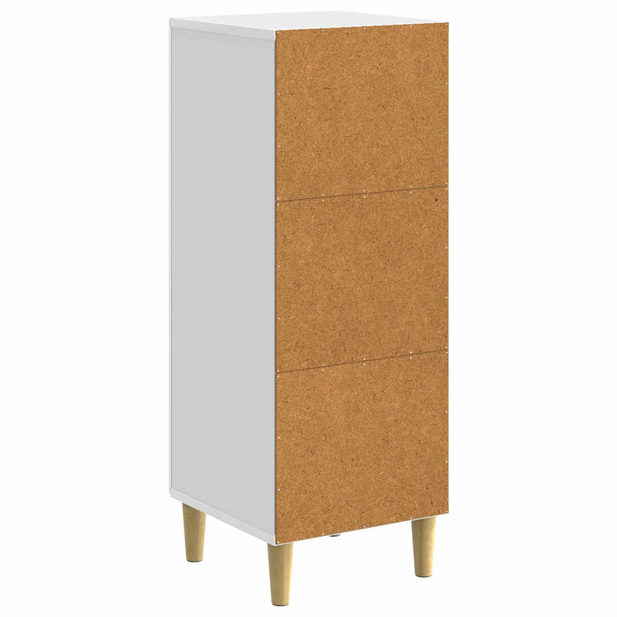 Dressoir Hoogglans Wit 33 x 34,5 x 90 cm Bewerkt hout