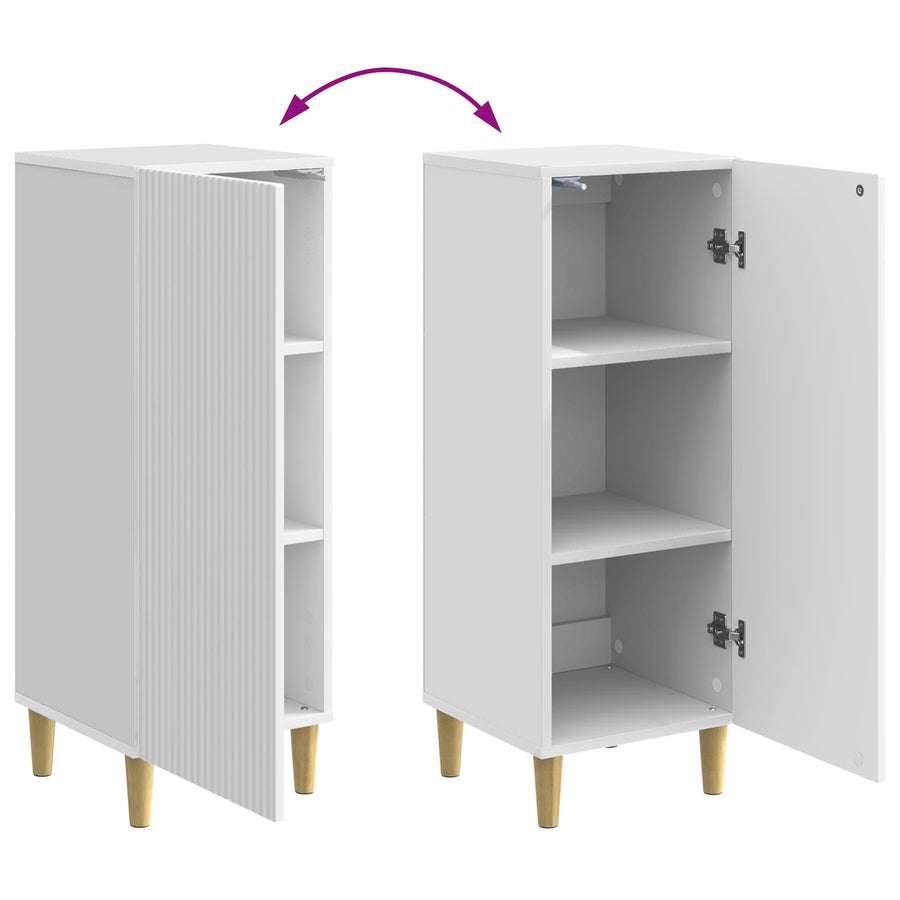 Dressoir Hoogglans Wit 33 x 34,5 x 90 cm Bewerkt hout