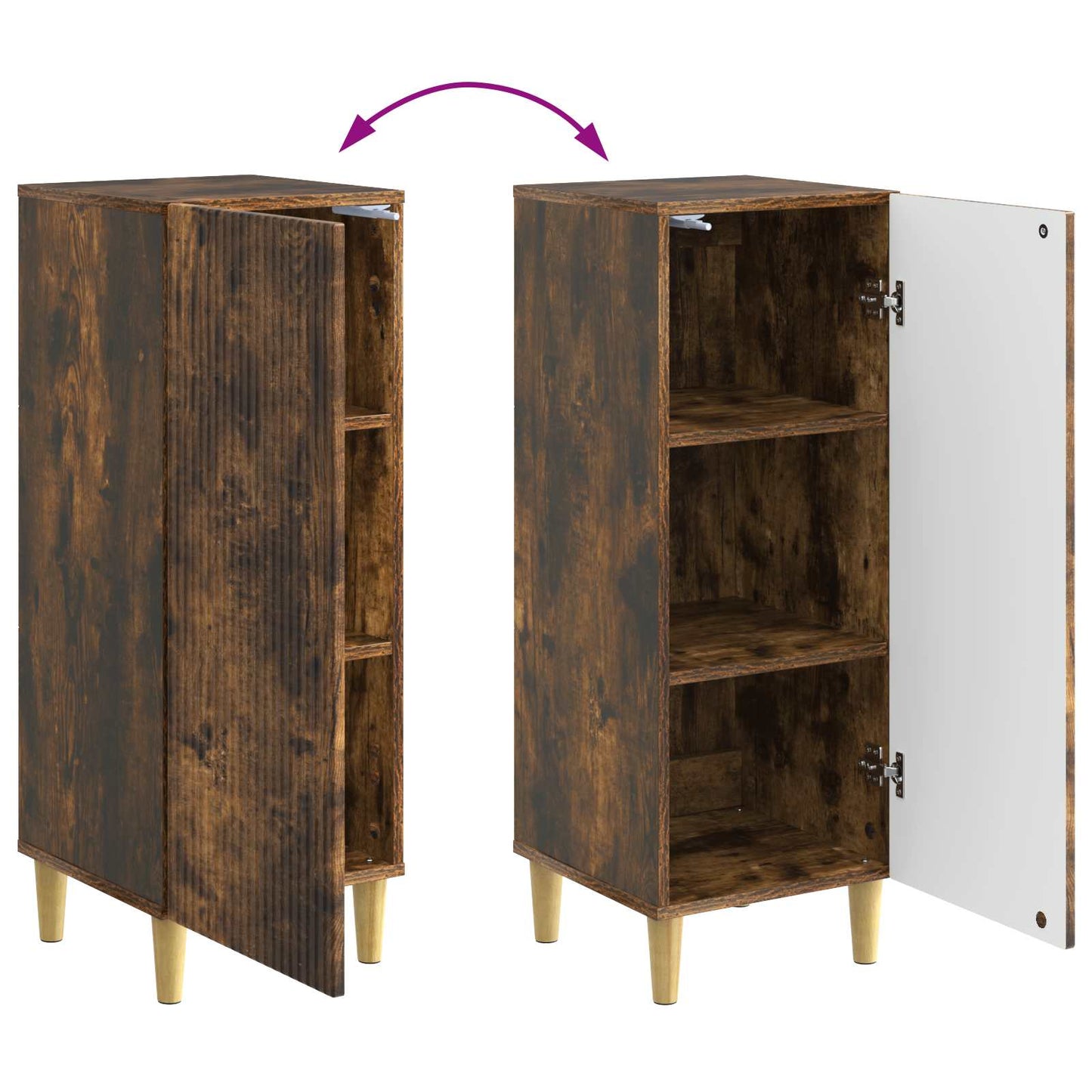 Dressoir Gerookt eiken 33 x 34,5 x 90 cm Bewerkt hout
