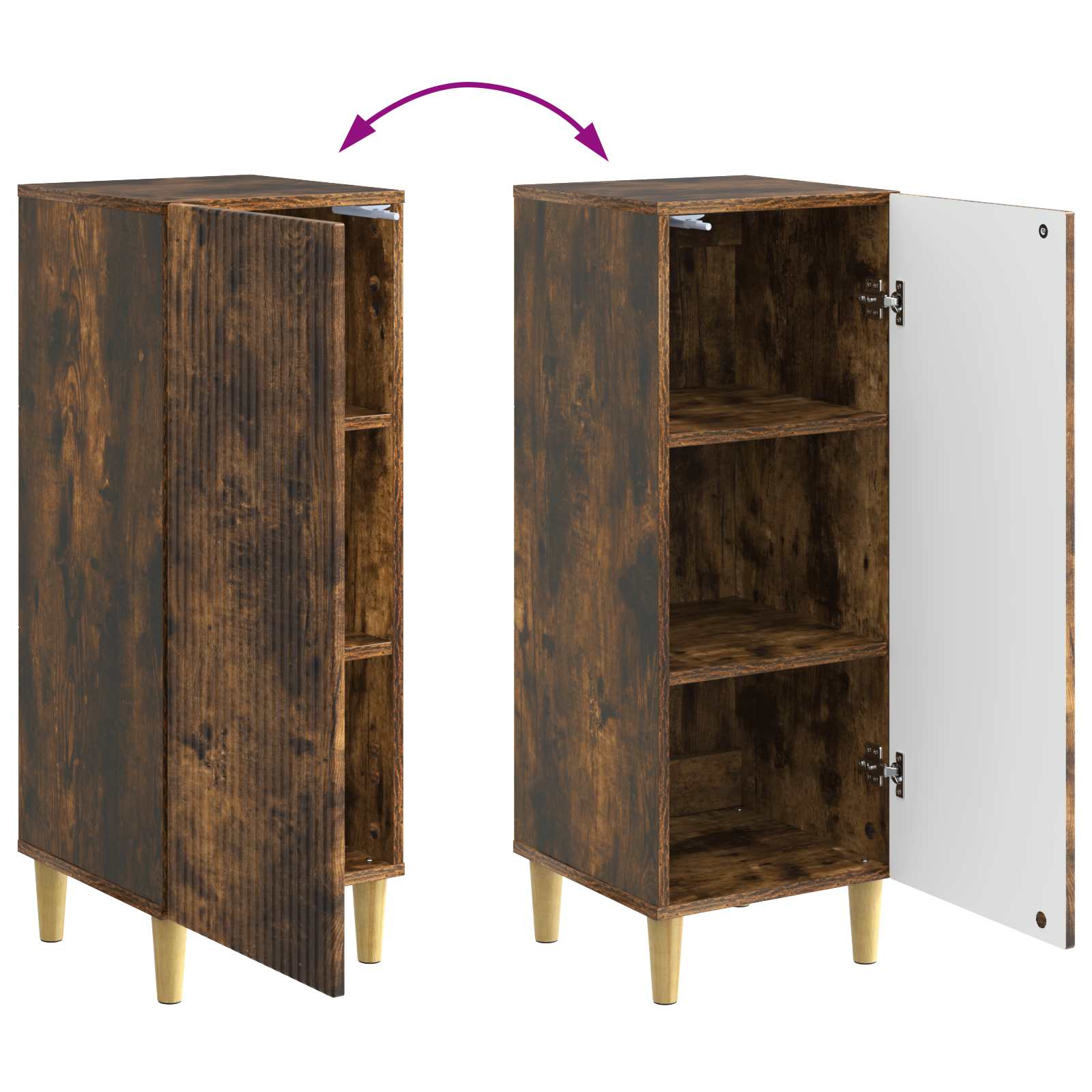 Dressoir Gerookt eiken 33 x 34,5 x 90 cm Bewerkt hout