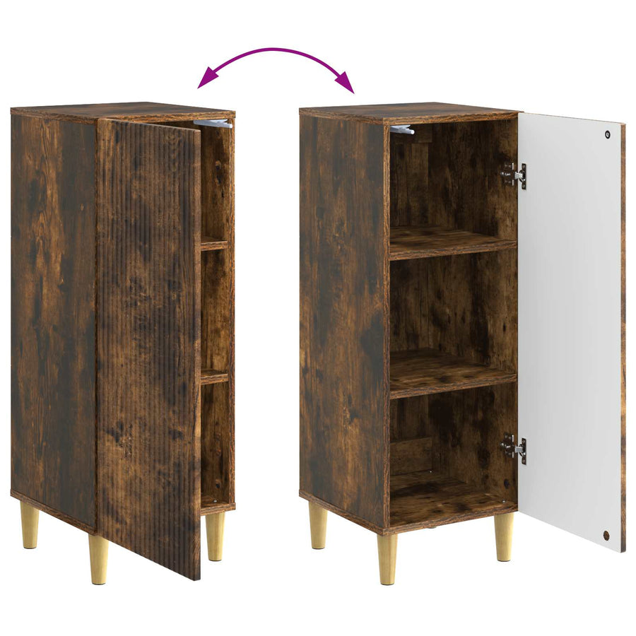 Dressoir Gerookt eiken 33 x 34,5 x 90 cm Bewerkt hout