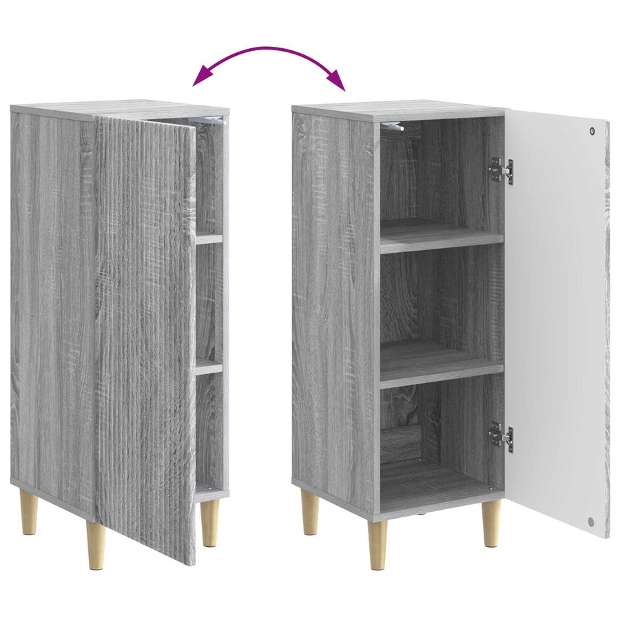 Dressoir Grijs sonoma 33 x 34,5 x 90 cm Bewerkt hout