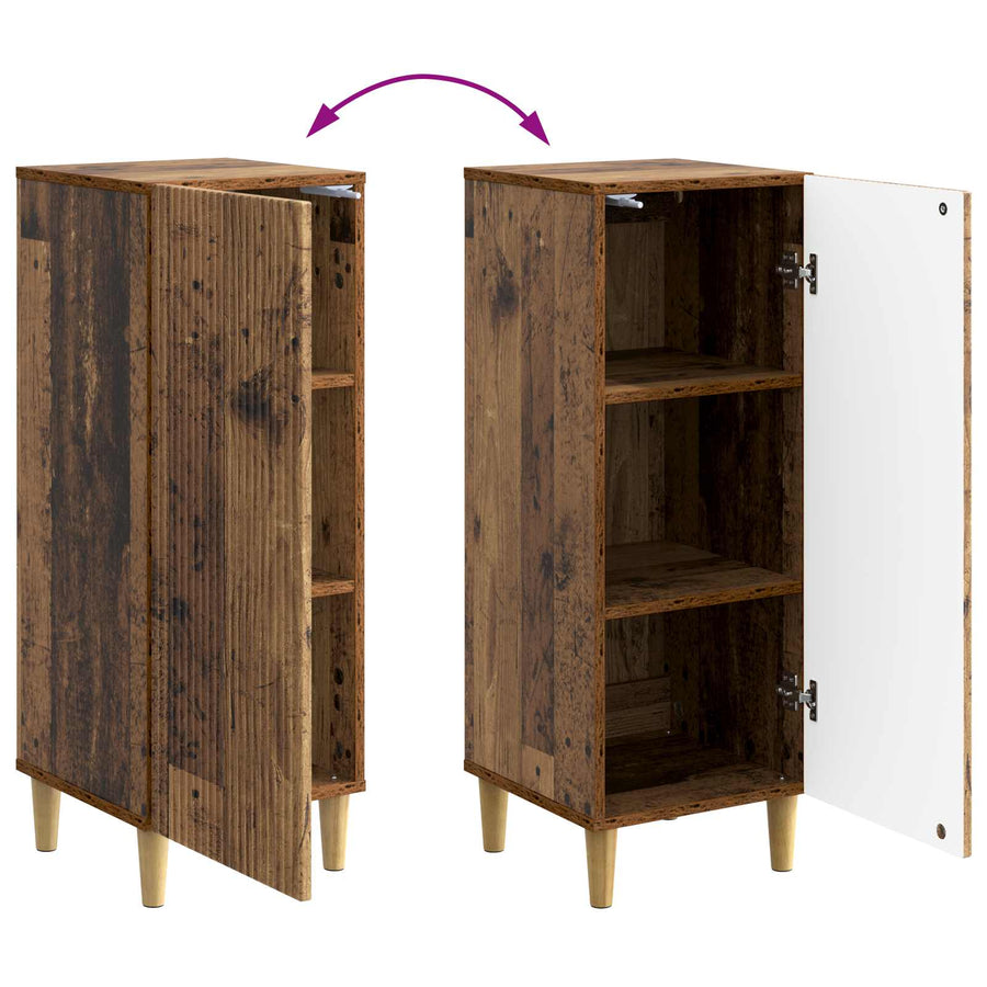 Dressoir Oud hout 33 x 34,5 x 90 cm Bewerkt hout