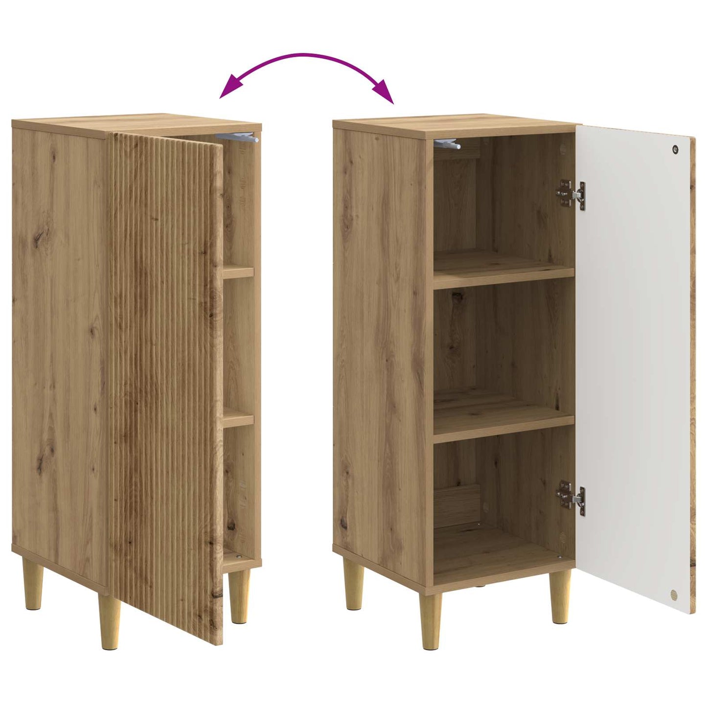 Dressoir Artisanaal eiken 33 x 34,5 x 90 cm Bewerkt hout